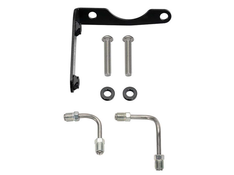 Wilwood 220-17801 Mopar Tandem Compact Master Cylinder to Prop Valve Bracket R/H & Line Kit