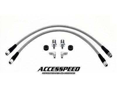 Wilwood 220-7056 Flexline 14" Universal Stainless Brake Lines, Chassis Fitting Size: -3 to 3/8-24 I