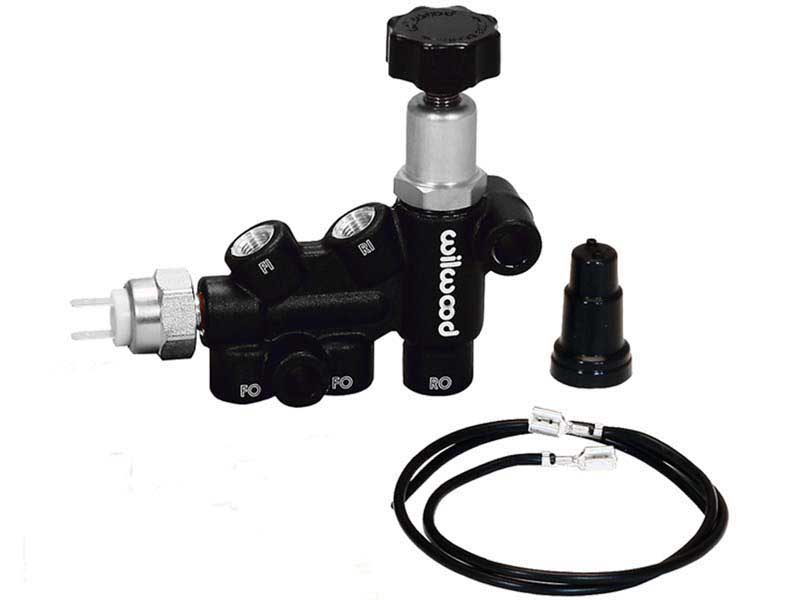 Wilwood 260-11179 Proportioning Valve, Knob Adjust, 3/8-24 IF Combo w/ switch