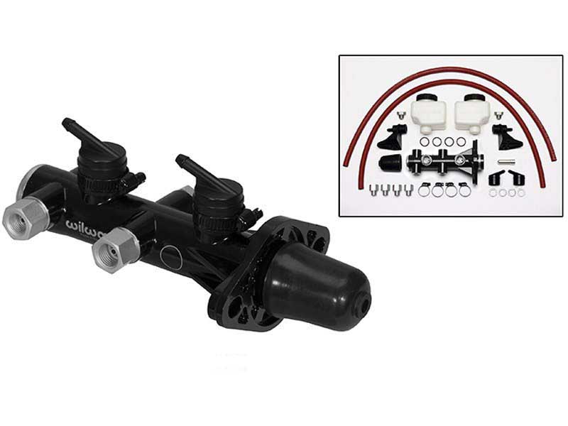 Wilwood 260-14244-BK Remote Tandem Master Cylinder, 1.12" Bore, Black