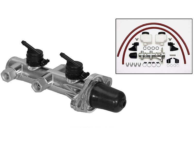 Wilwood 260-14244-P Remote Tandem Master Cylinder, 1.12" Bore, Silver