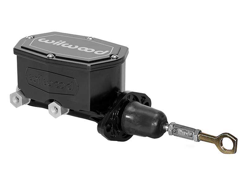 Wilwood 260-15520-BK Compact Tandem Outlet Master Cylinder, Pushrod, 7/8", Integral Reservoir, Blac