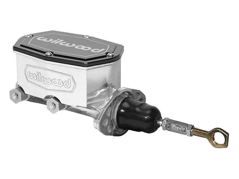 Wilwood 260-15520-P Compact Tandem Outlet Master Cylinder, Pushrod, 7/8", Integral Reservoir, Silve