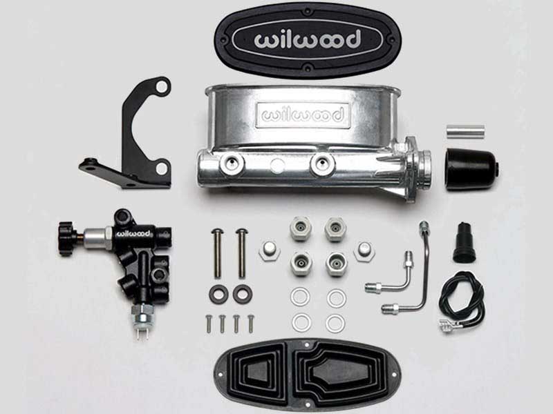 Wilwood 261-13270-P Tandem Master Cylinder W/Bracket & Valve 1.12" Bore Chrome Powdercoat Finish