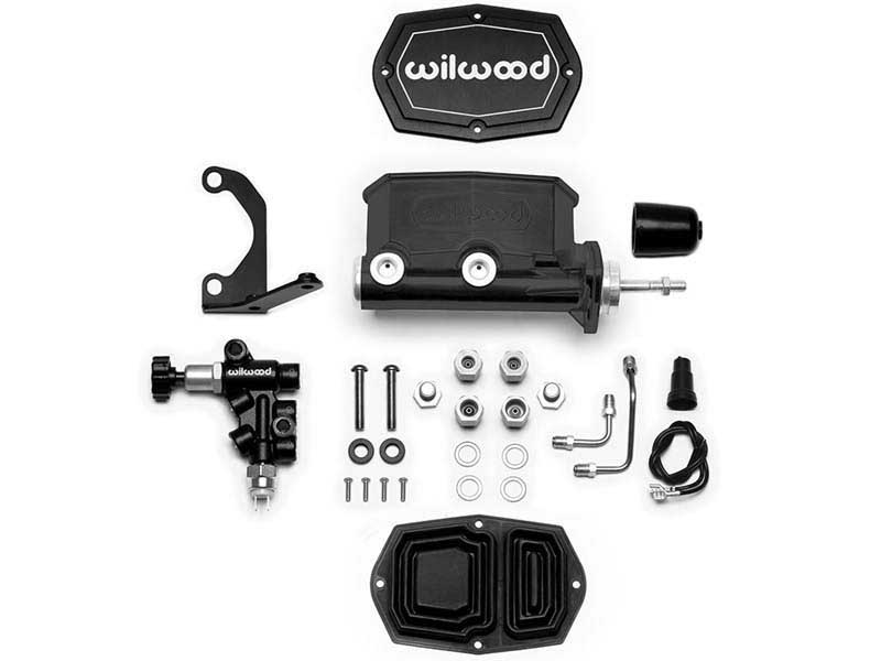 Wilwood 261-14961-BK Compact Tandem Master Cylinder W/LH-Bracket, Pushrod & Valve, 7/8" Bore, Black