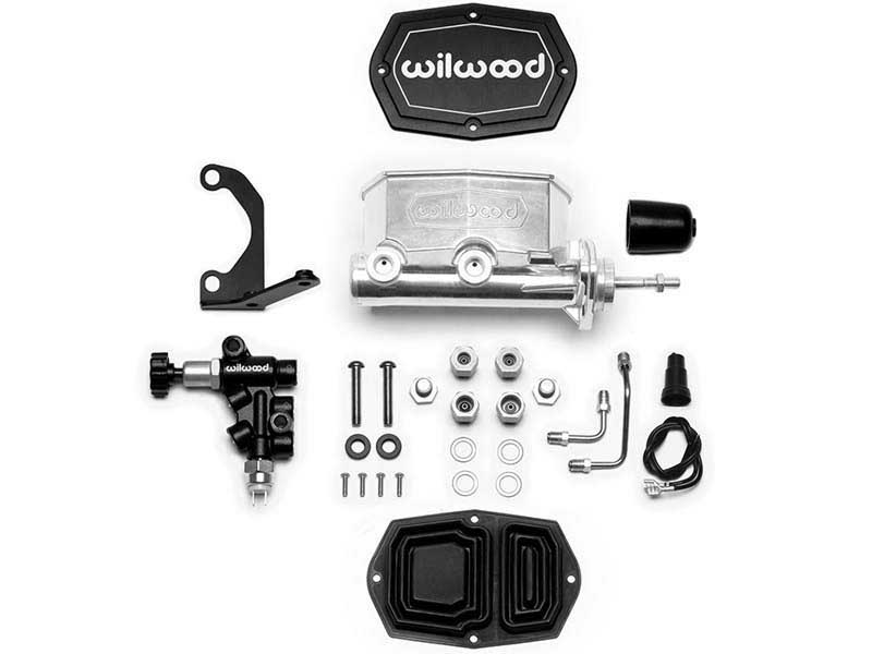 Wilwood 261-14961-P Compact Tandem Master Cylinder W/LH-Bracket, Pushrod & Valve, 7/8" Bore, Silver
