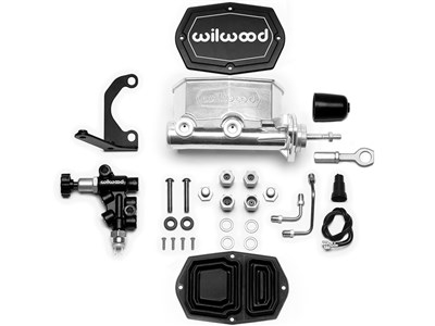 Wilwood 261-15522-P Compact Tandem Master Cylinder W/Bracket & Valve, 7/8" Bore, Silver, Mustang