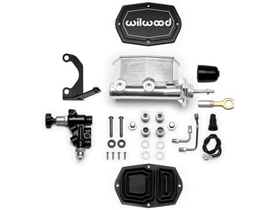 Wilwood 261-15523-P Compact Tandem Master Cylinder W/Bracket & Valve, 15/16" Bore, Silver, Mustang