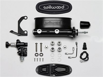 Wilwood 261-15659-BK Compact Tandem Master Cylinder W/RH Bracket, Pushrod & Valve, 7/8" Bore, Black