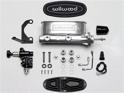 Wilwood 261-15660-P Compact Tandem Master Cylinder W/RH Bracket, Pushrod & Valve, 15/16" Bore Silve
