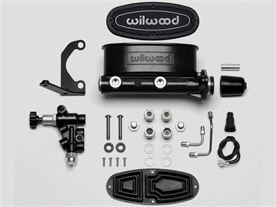 Wilwood 261-15662-BK Compact Tandem Master Cylinder Kit With RH Bracket and Valve, 1.12" Bore, Blac