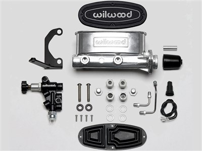 Wilwood 261-15662-P Compact Tandem Master Cylinder Kit With RH Bracket and Valve, 1.12" Bore, Silve