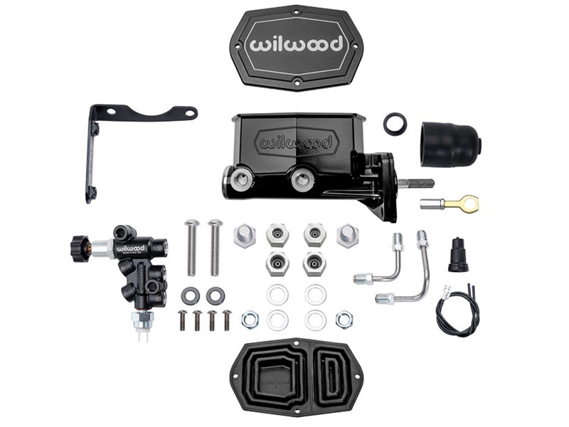 Wilwood 261-17796-BK TC Master Cylinder, 15/16-in, W/P-Valve/Pushrod, Black, RH for Mopar