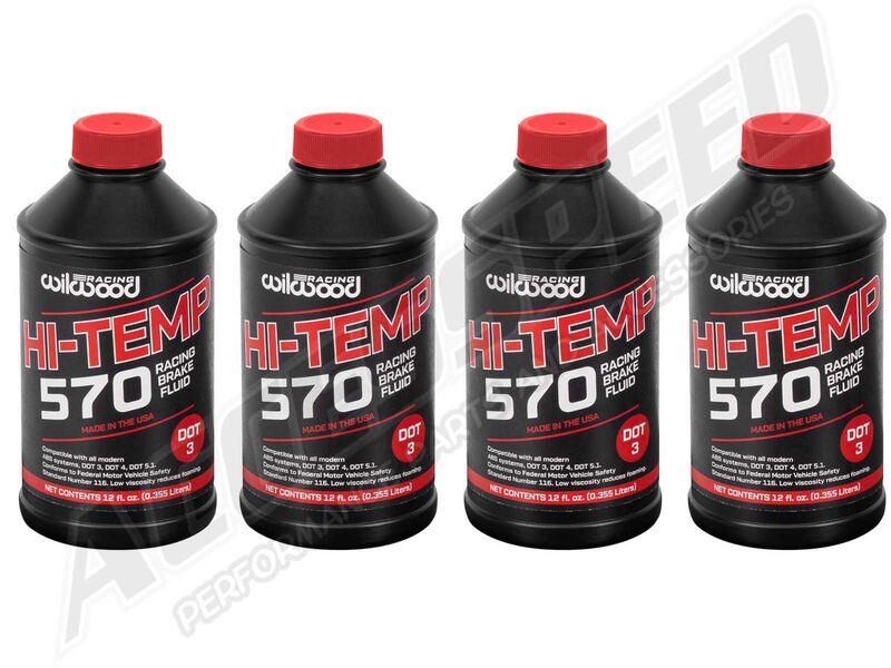 Wilwood 4-Pack of 290-0632 Hi-Temp 570-Degree High Performance Brake Fluid (4 - 12oz Bottles)