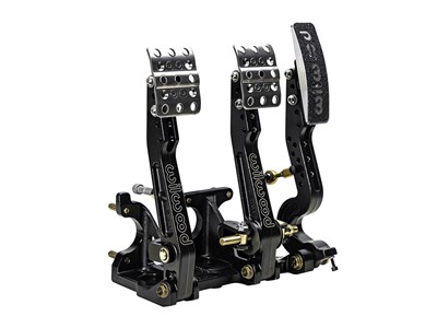 Wilwood 340-16603 Adjustable 4.75-5.75 Ratio Floor Mount Brake Clutch & Throttle Pedals w/Linkage