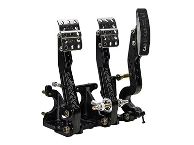 Wilwood 340-16605 Adjustable Ratio Tru-Bar Floor Mount Brake Clutch & Throttle Pedals w/Linkage