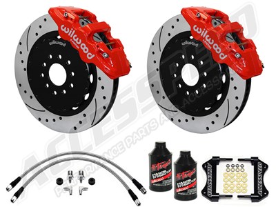 Wilwood AERO6 Front 14" Big Brake Combo, Red, Drilled, Lines & Fluid 2009-2012 Audi A4/A5/S4/S5