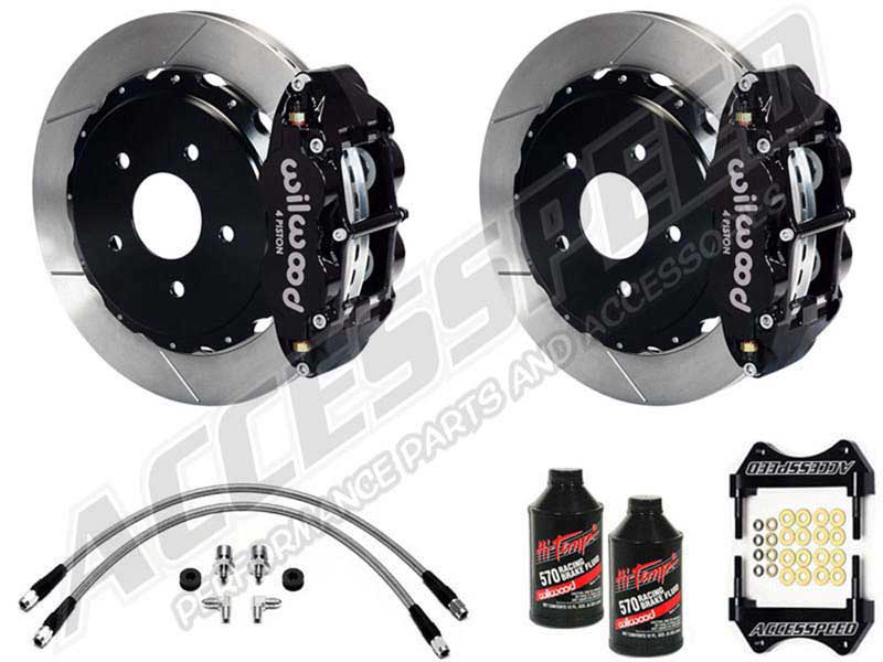 Wilwood SL6R 13" Rear Big Brake Kit With Brake Lines & Fluid, Black, Slotted, 1984-1987 Corvette
