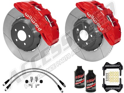 Wilwood SX6R Front 14" Big Brake Combo, Red, Slotted, Brake Lines & Fluid 2016-up Camaro