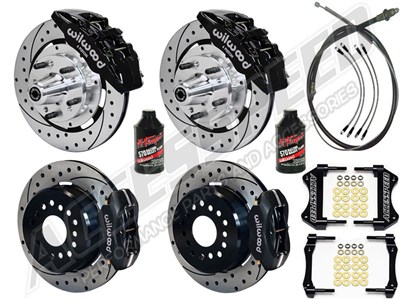 Wilwood Dynapro Front & FDL Rear 12" Brake Combo Black Drilled, Lines, Fluid, 1962-1972 CDP 2.36 O/S