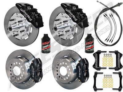 Wilwood DP6A Front & FDL Rear 12" Brake Combo Black Slotted, Lines, Fluid, 1962-1972 CDP 2.50 O/S