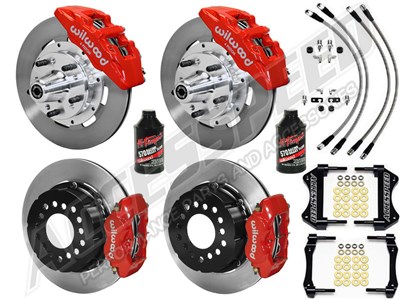 Wilwood Dynapro Front & Dynalite Rear 12" Big Brake Combo Red Lines, Fluid, 1962-1972 CDP 2.36 O/S