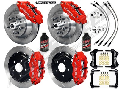 Wilwood SL6R Front & Rear 13" 1-Pc Big Brake Combo Red Slotted, Lines, Fluid, 1962-1972 CDP 2.36 O/S