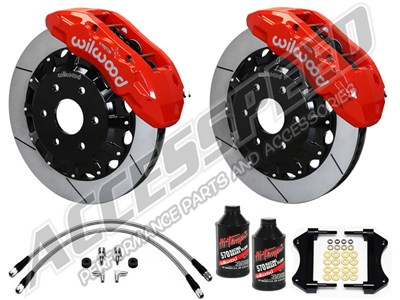 Wilwood TX6R 15.5" Front Big Brake Kit Red, Slotted Rotors, Brake Lines & Fluid 2015-Up Ford F150