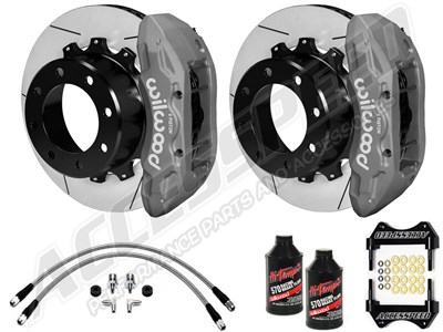 Wilwood TX6R 15.5" Rear Brake Kit Gray, Slotted, Brake Lines & Fluid 2005-2010 Ford F250/350 4WD