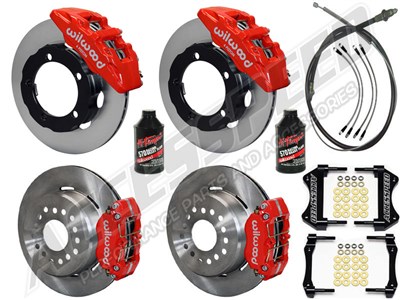 Wilwood DynaPro 12" Front & Rear Big Brake Kit Combo, Red, 1966-1975 Bronco W/Big 2.00" OS