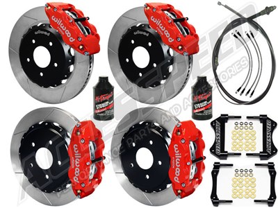Wilwood Superlite 14" Front & Rear Big Brake Combo, Red, Slotted, 1966-1975 Bronco W/Small 2.36" OS