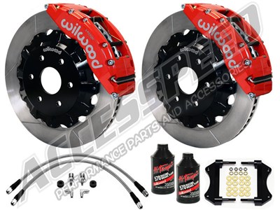 Wilwood TC6R Front 16" Brake Kit, Red, W/Slotted Rotors, Brake Lines & Fluid 2000-2006 GM 1500 Truck
