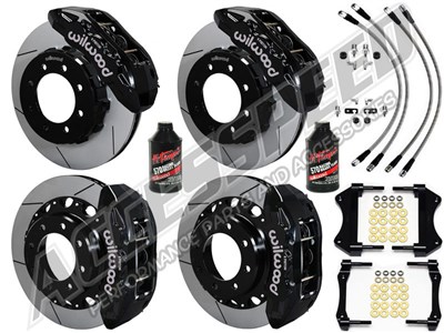 Wilwood TX6R 16" Front & Rear Brakes Black, Slotted, Brake Lines 2000-2006 GM 2500/3500 W/4.84 Rear