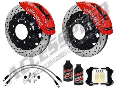 Wilwood TC6R 16" Front Brake Kit Red Drilled W/Brake Lines, Fluid 2000-2006 GM 2500/3500 Truck/SUV