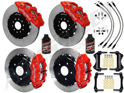 Wilwood AERO6 Front & SL4R Rear 14" Big Brake Kit, Red, Slotted W/Lines & Fluid, 2020-up Gladiator
