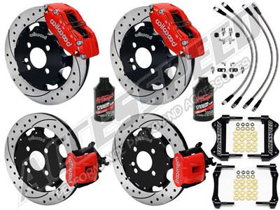 Wilwood 12" Dynapro Front & CPB Rear, Red, Drilled, W/Lines & Fluid 2002-2015 Mini Cooper 4-Lug