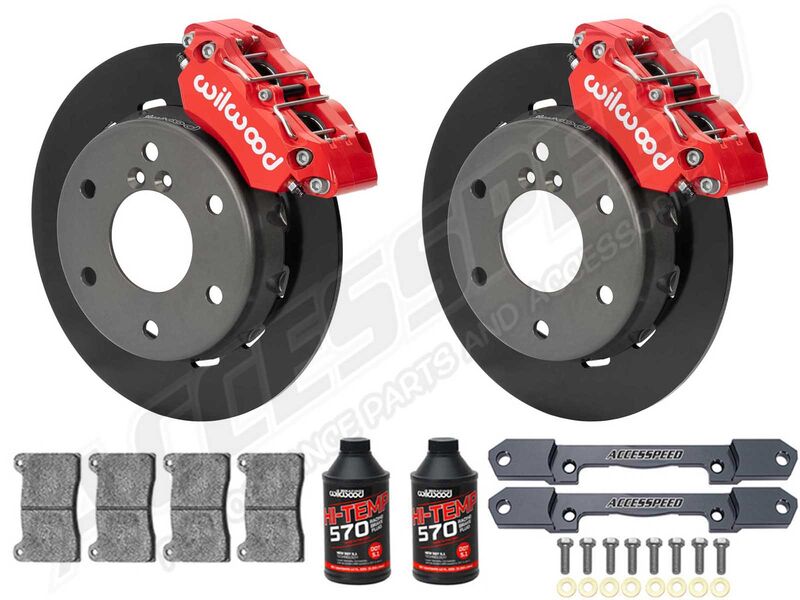 Wilwood Front Big Brake Kit Combo With Brake Lines & Fluid, Red, for 2024+ Can-Am Maverick X3 6-Lug