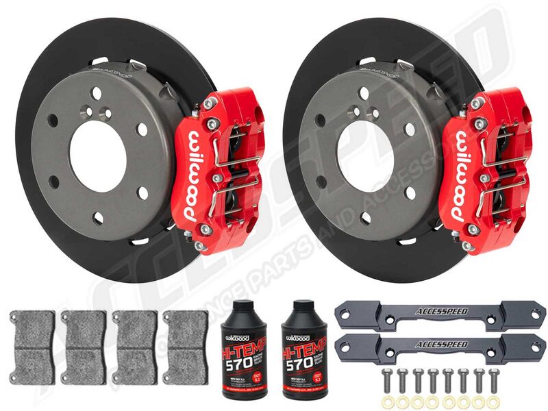 Wilwood Rear Big Brake Kit Combo With Brake Lines & Fluid, Red, for 2024+ Can-Am Maverick X3 6-Lug