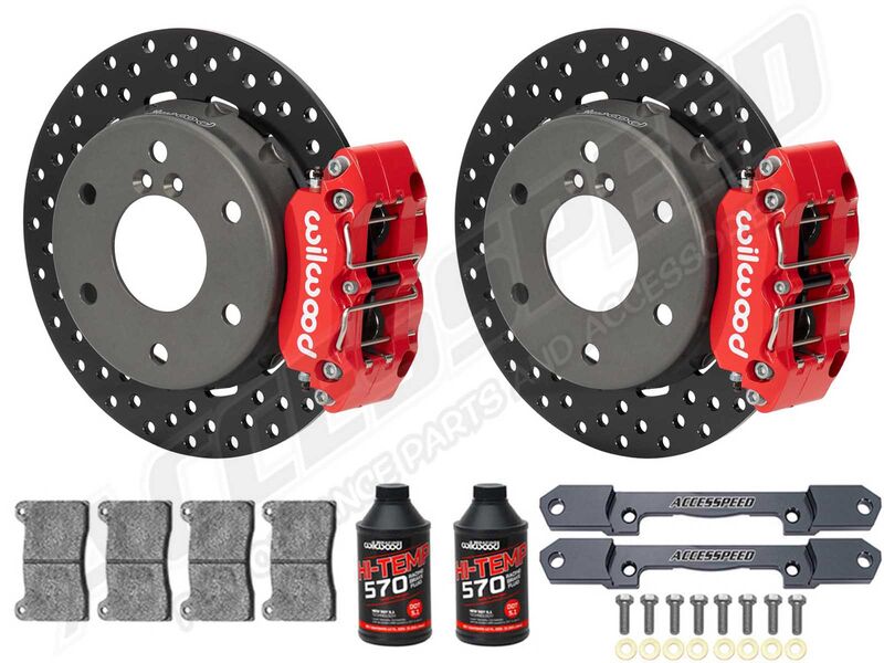 Wilwood Rear Big Brake Kit Combo, Red, Drilled Rotors & Fluid, for 2024+ Can-Am Maverick X3 6-Lug