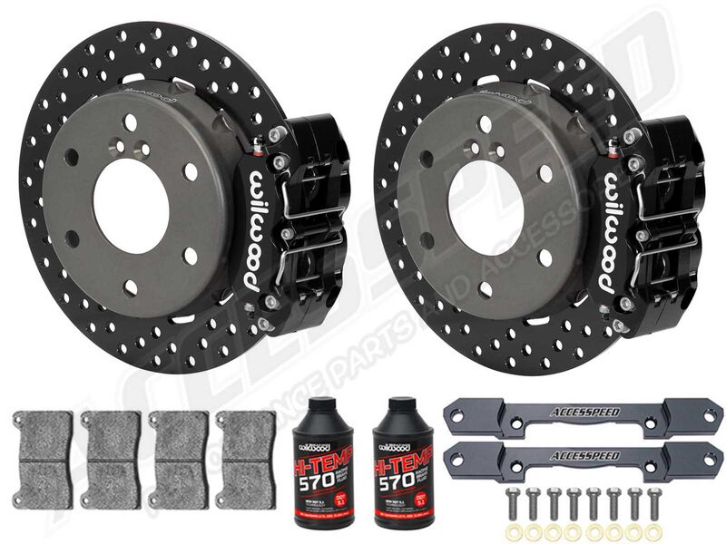 Wilwood Rear Big Brake Kit Combo, Black, Drilled Rotors & Fluid, for 2024+ Can-Am Maverick X3 6-Lug