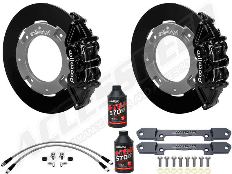 Wilwood Rear UTV Big Brake Kit Combo with Fluid, Black, Plain Rotors, 2020-2023 Polaris RZR PRO XP