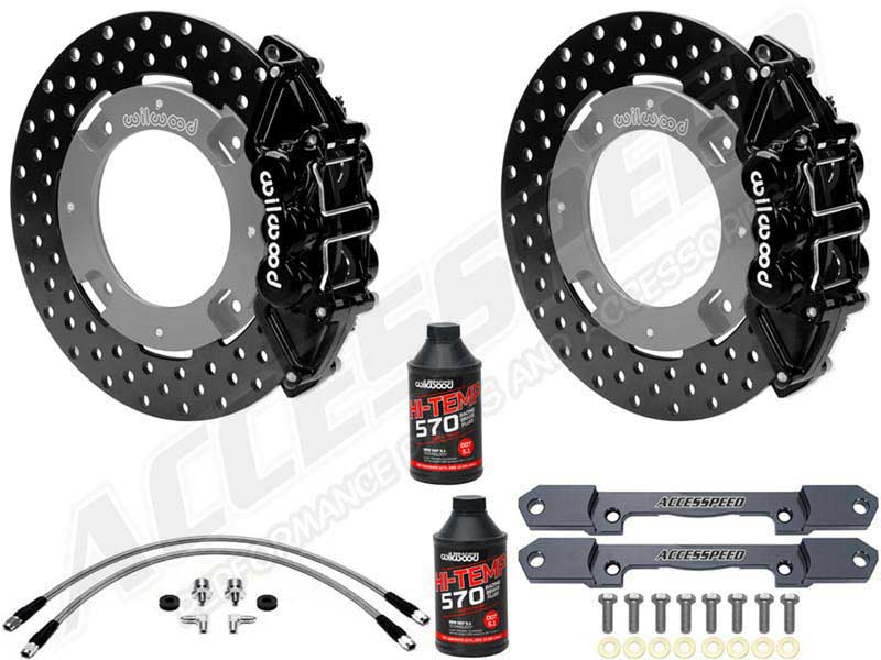 Wilwood Rear UTV Big Brake Kit Combo with Fluid, Black, Drilled Rotors 2020-2023 Polaris RZR PRO XP