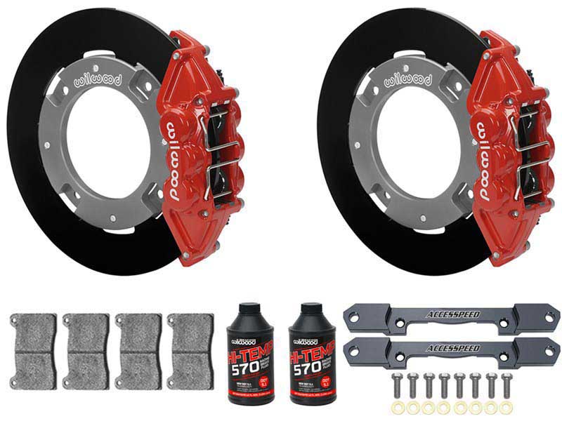 Wilwood Rear UTV Big Brake Kit Combo, Red, Plain Rotor for 2016-2021 Polaris RZR XP Turbo