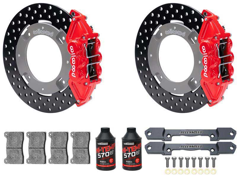 Wilwood Rear UTV Big Brake Kit Combo, Red, Drilled Rotor for 2016-2021 Polaris RZR XP Turbo