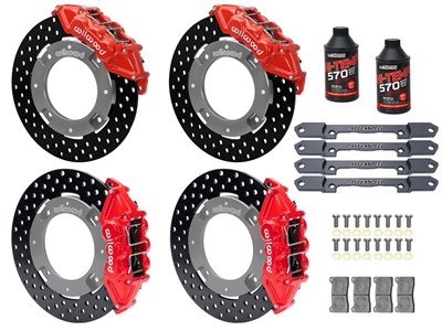 Wilwood Front & Rear UTV Big Brake Kit Combo, Red, Drilled Rotors, for 2019-up Honda Talon 1000