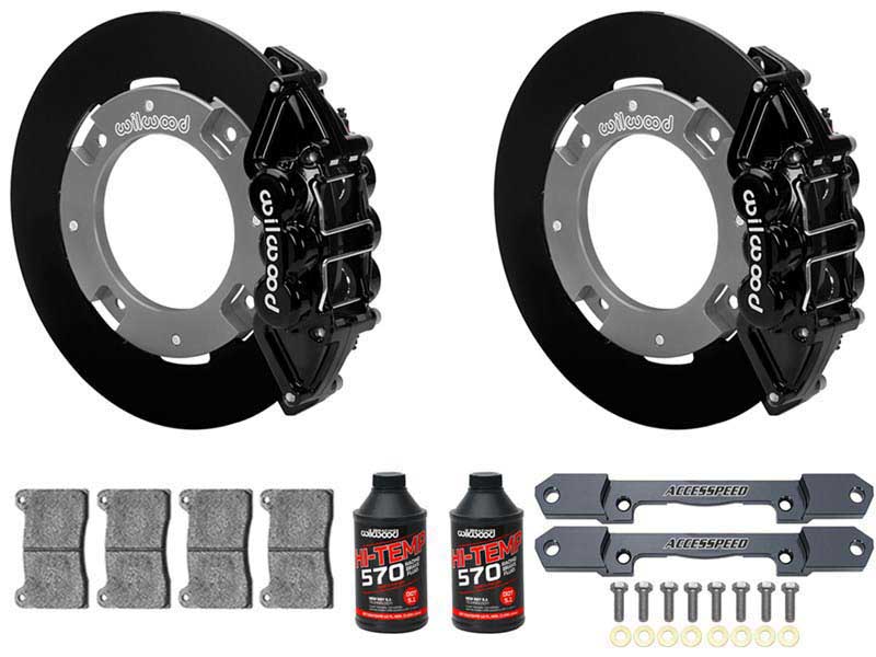 Wilwood Rear UTV Big Brake Kit Combo with Fluid, Black, Plain Rotors for 2019-up Honda Talon 1000X