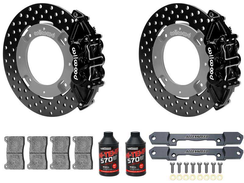 Wilwood Rear UTV Big Brake Kit Combo with Fluid, Black, Drilled Rotors for 2019-up Honda Talon 1000X