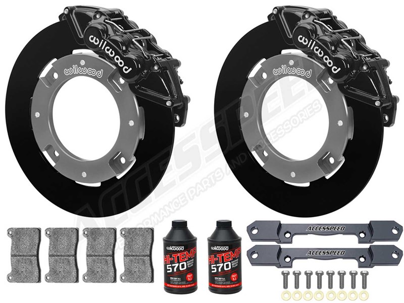 Wilwood Front UTV Big Brake Kit Combo with Fluid, Black, Plain Rotors for 2019-up Honda Talon 1000R