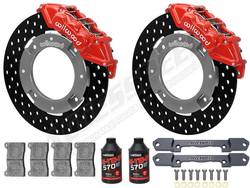 Wilwood Front UTV Big Brake Kit Combo with Fluid, Red, Drilled Rotors for 2019-up Honda Talon 1000R