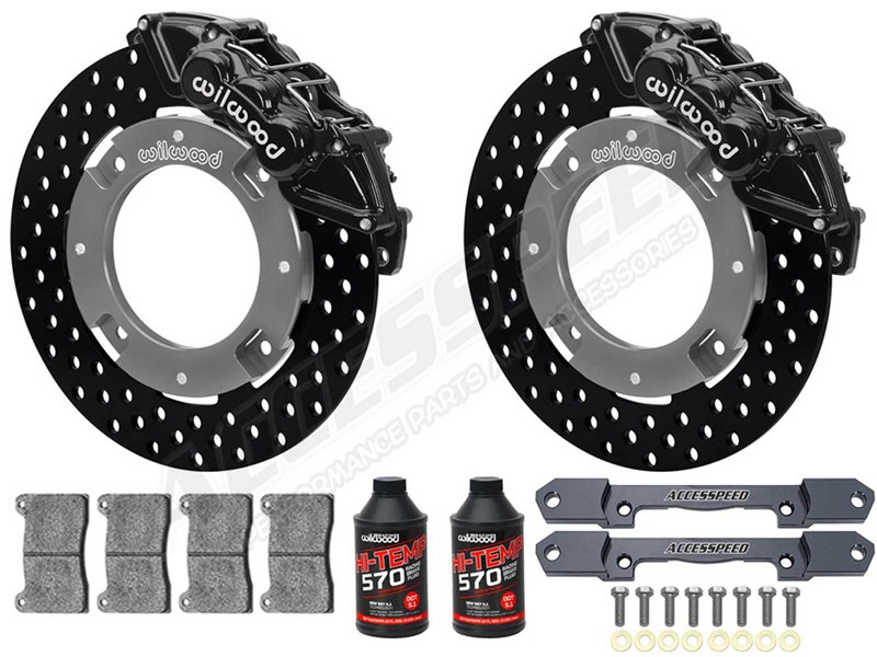 Wilwood Front UTV Big Brake Kit Combo with Fluid, Black, Drilled Rotors 2019-up Honda Talon 1000R